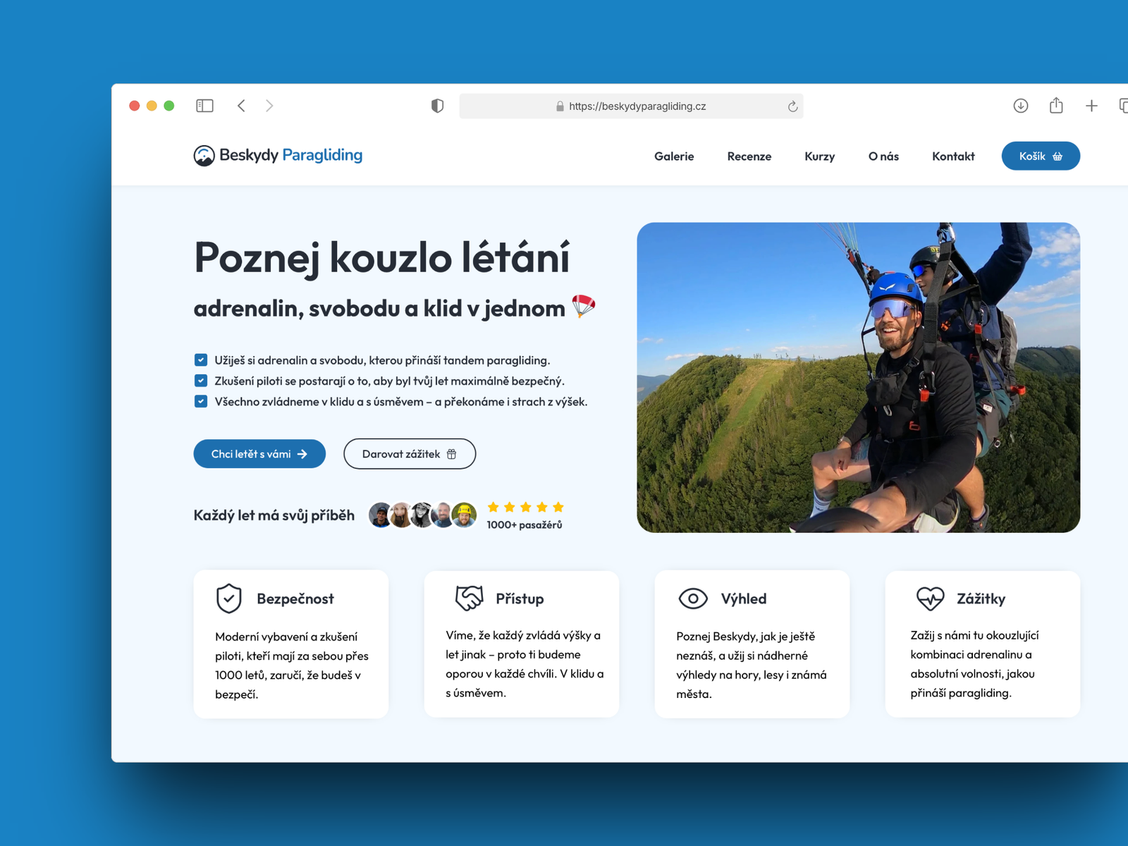 Beskydy Paragliding mockup 1