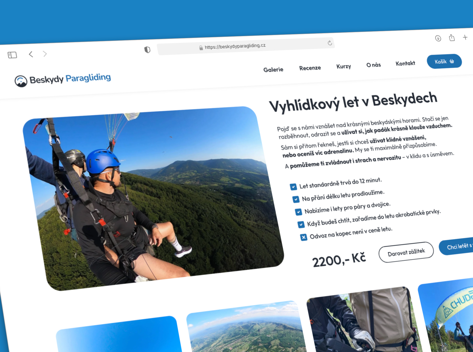 Beskydy Paragliding mockup 3